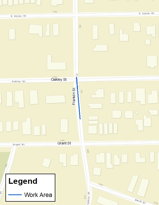 Franklin Street Water Main Extension Project - Map